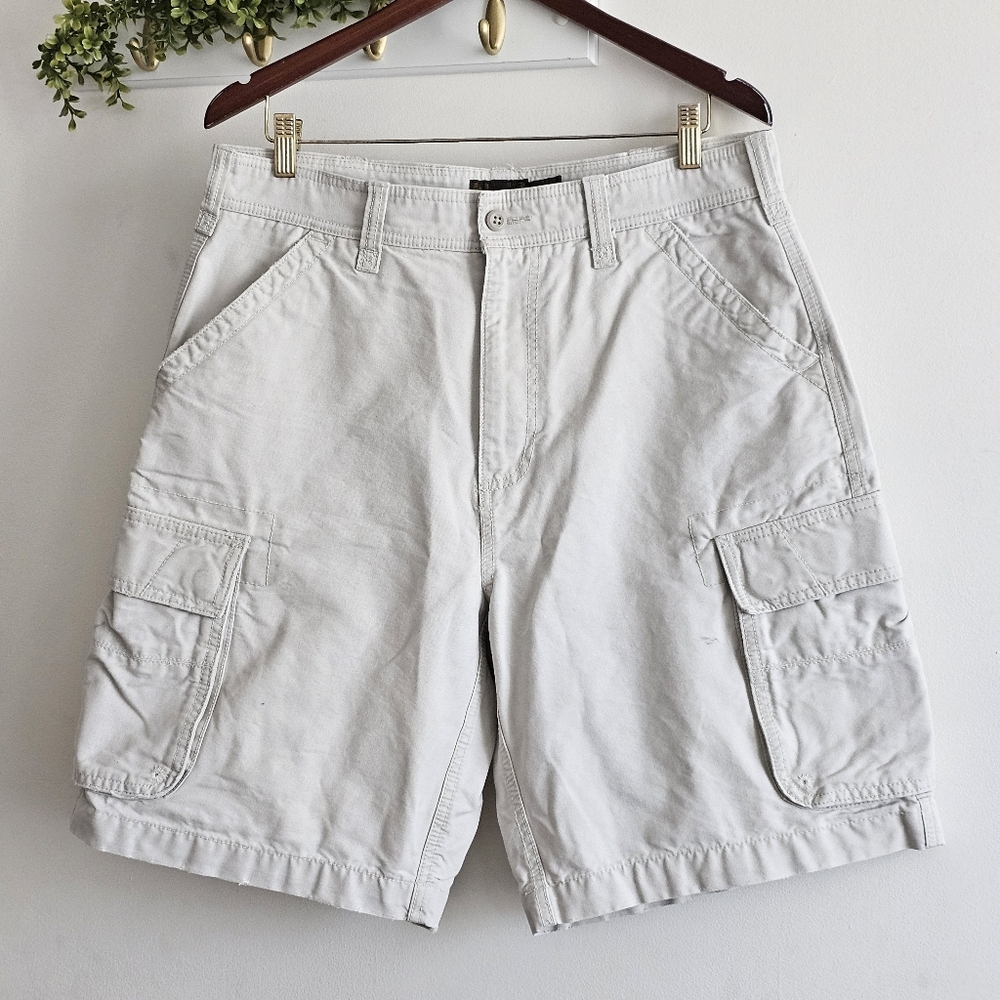 American Eagle Outfitters Cargo Shorts Mens 34 Khaki Sand Utility Cotton Pocket